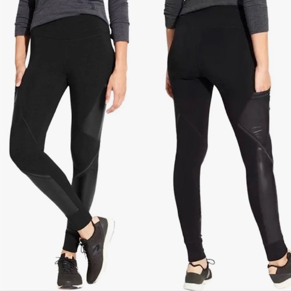 SOLD Athleta Cozy Urban Fleece Lines Leggings black/small - Picture 2 of 6